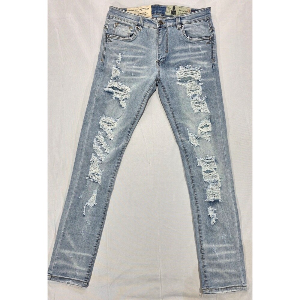 Industrial Indigo Men's Jeans 34x32 Masonry Vintage Retro Streetwear Grunge